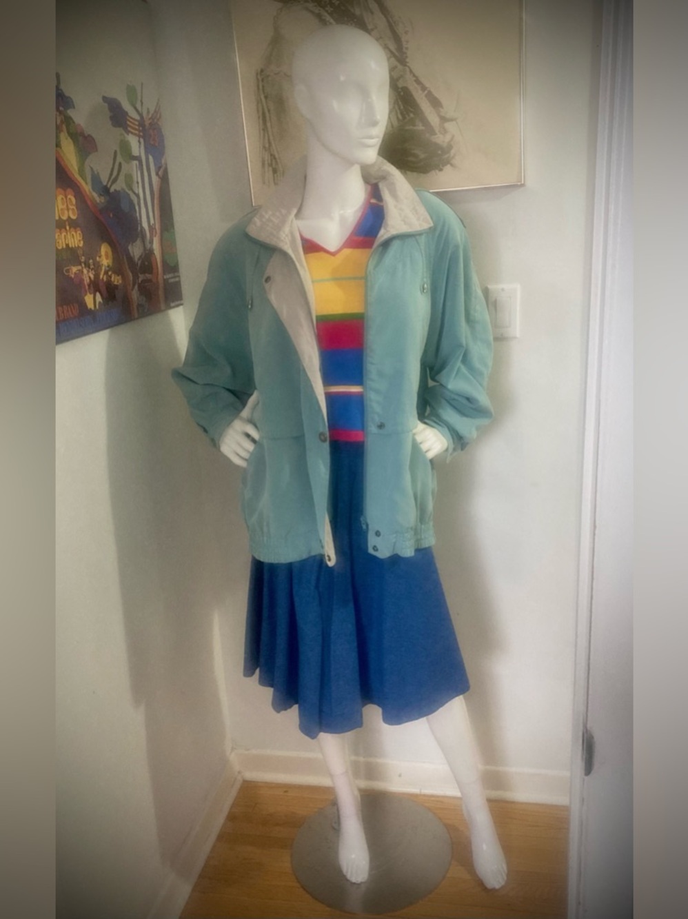 Vintage 90s Ralph Lauren Horizontal Stripe Knit Top - 3/4 Sleeve - Rare - Picture 13 of 16